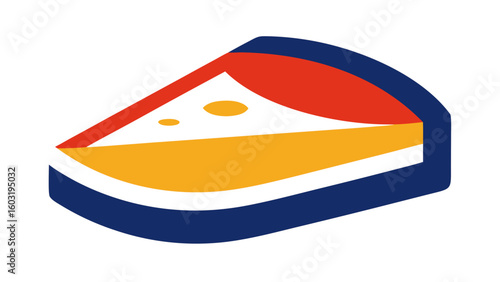 Icon of Paraguayan Sopa Paraguaya Slice Red Yellow Blue