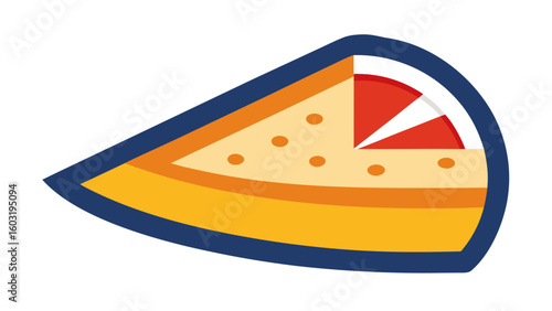 Paraguayan Sopa Paraguaya Slice Icon Yellow Orange Red