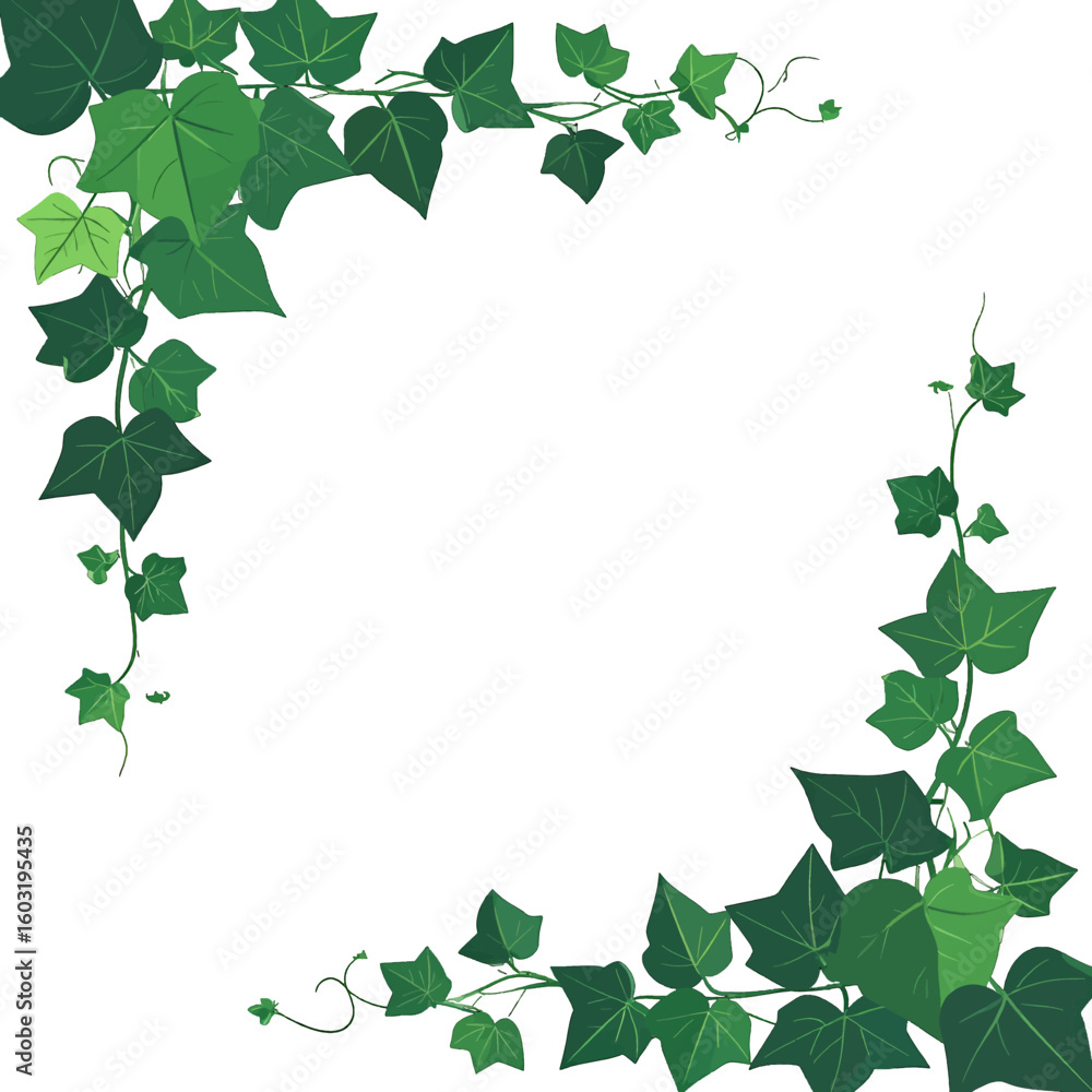 Naklejka premium Pixel Art Ivy Frame Border