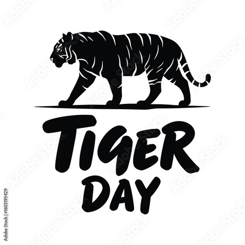 Striking Silhouette of Tiger Celebrating International Tiger Day