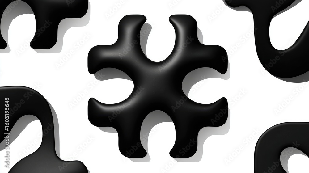 Abstract black shapes on a white background. Abstract black shapes on a white background.