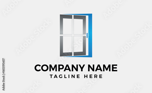 Open window isolated on green background