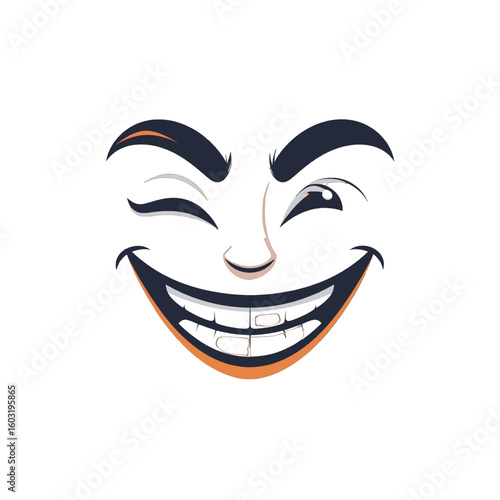 Winking Happy Face Illustration