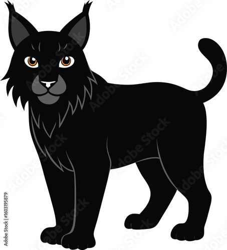 Vector black cat illustration