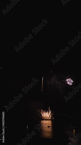 Fireworks Display in Vertical, British Firework Championships, Plymouth, Devon, England