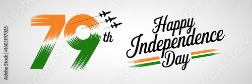 Happy 79th Independence Day of India – 15 August Freedom Celebration Banner and Greeting Card Design – Independence Day of India artwork