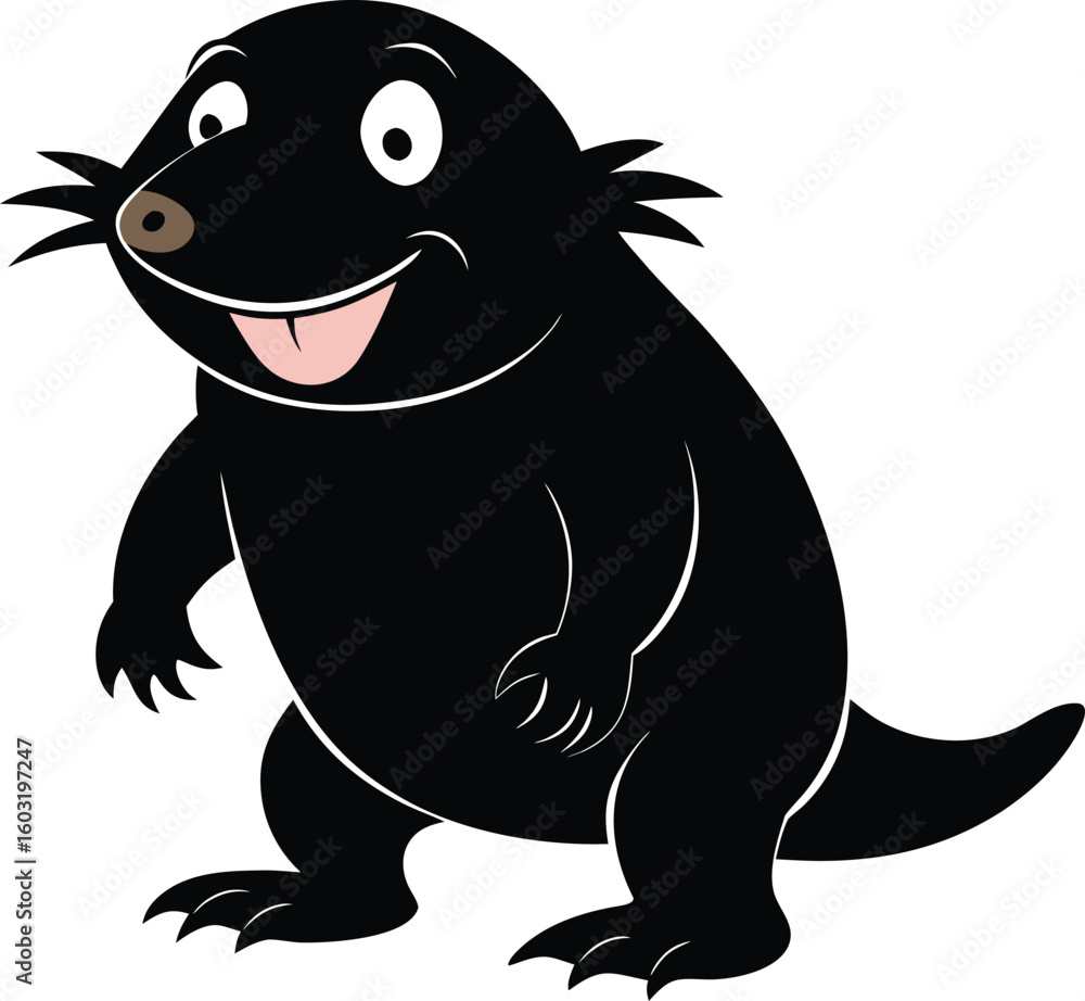 Fototapeta premium Vector smiling mole cartoon character