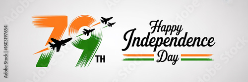 Happy 79th Independence Day of India – 15 August Freedom Celebration Banner and Greeting Card Design – Independence Day of India artwork