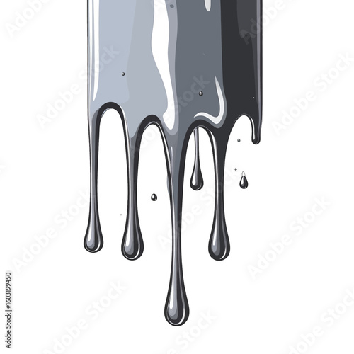 Pixel Art Dripping Silver Liquid