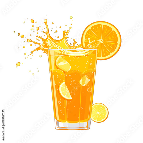 Citrus Splash Juice Drink In Glass