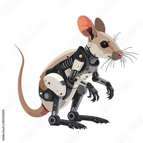 Steampunk Mechanical Mouse Illustration