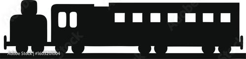 Black silhouette train vector