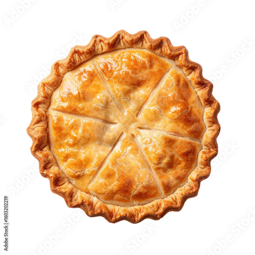 Golden pie, top view