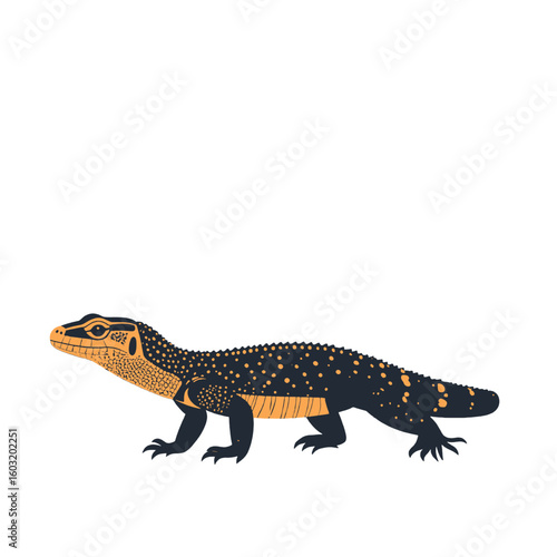 Orange And Black Lizard Illustration