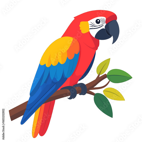 Colorful Parrot Perched On Branch