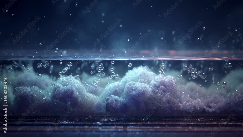 custom made wallpaper toronto digitalInnovative chemical reaction forming foam and bubbles underwater, creating a mesmerizing abstract visual with potential applications in science, research, and technology