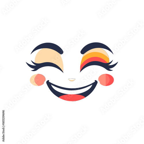 Colorful Winking Face Illustration