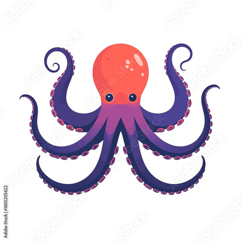 Colorful Pixel Art Octopus Illustration