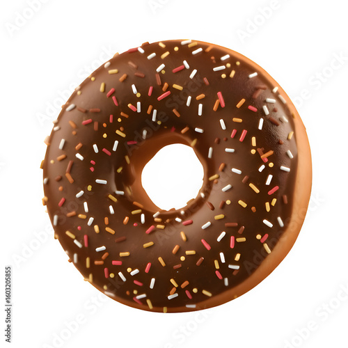 chocolate donut isolated on white