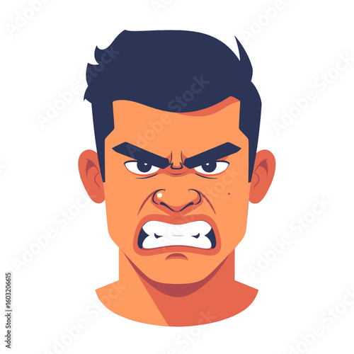 Angry Man Pixel Art Portrait