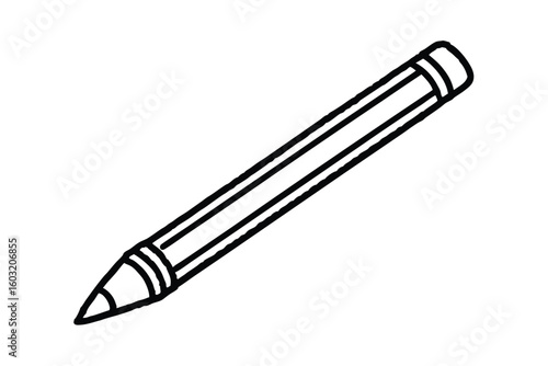 Simple Hand Drawn Pencil Icon In Doodle Style