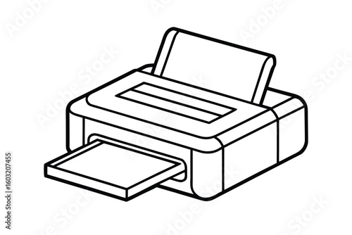 Printer Icon In Vector Outline No Text