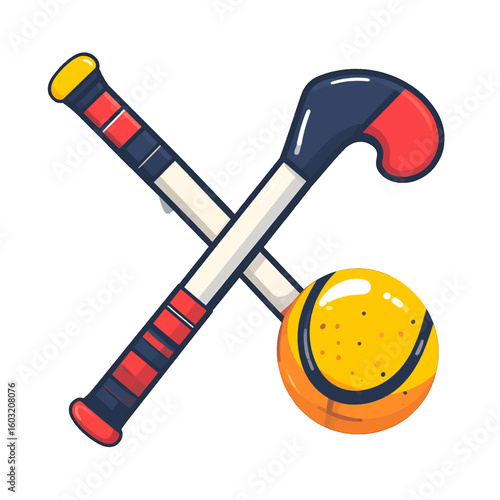 Crossed Hockey Sticks And Ball