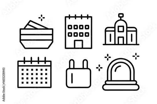 Line Hotel Icons Simple Set Of Hotel Related