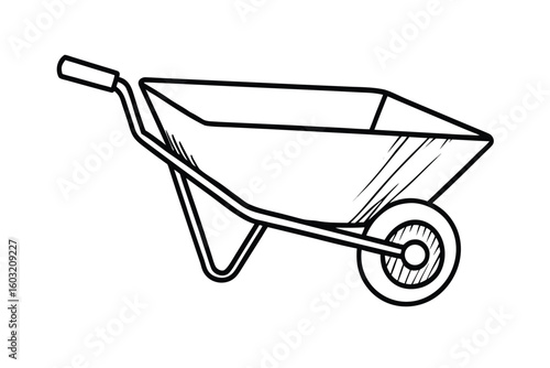 Icon Of A Wheelbarrow With Sketchy Texture