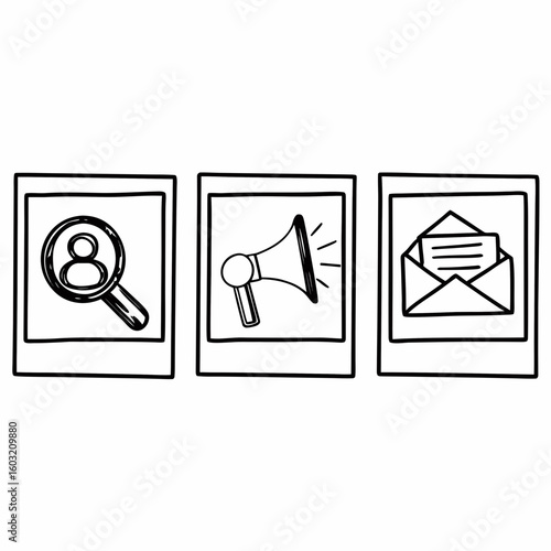 Digital Marketing Line Icons Set Audience Targeting Advertising Email Marketing icon set editable