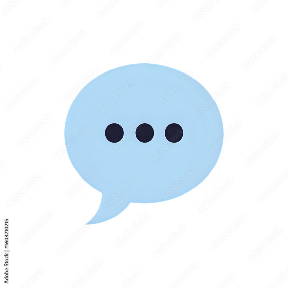 Fototapeta premium Light Blue Speech Bubble Icon: Communication, Messaging, and Chat Symbol