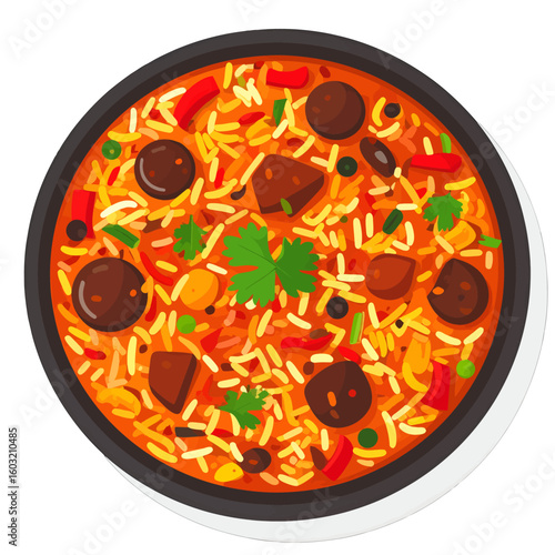 Colorful Indian Rice Dish In Bowl
