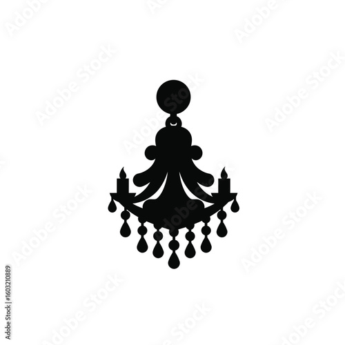 Black chandelier earring icon jewelry accessory