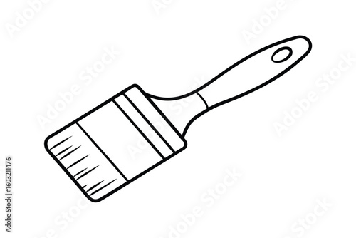 Hand Drawn Paintbrush Icon In Doodle Styl