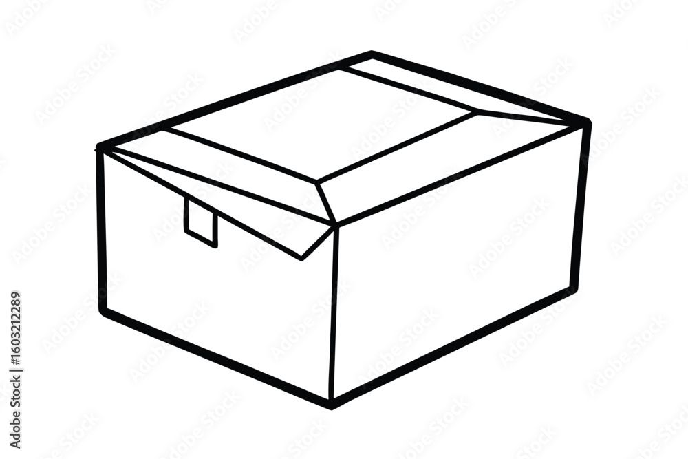 Hand Drawn Cardboard Box Icon No Text Hand Drawn Cardboard Box Icon No Text