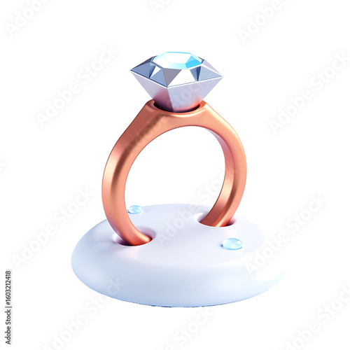 sparkling diamond solitaire ring sits atop snowy expanse pristine white set soft focus copy
