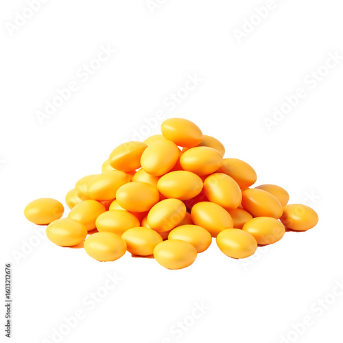 heap bright golden kernels rests stark crisp white backdrop gentle