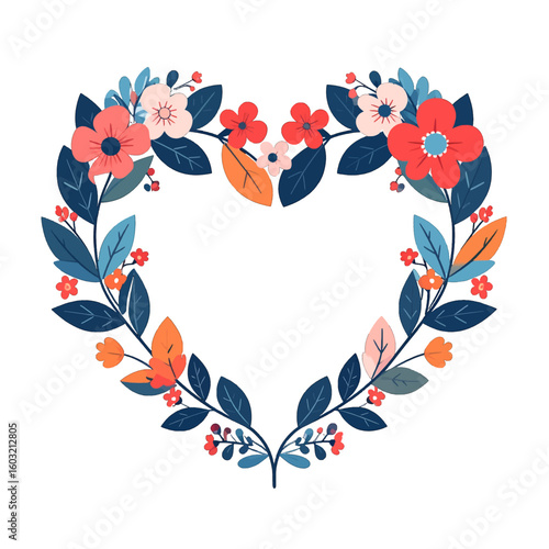 Heart Shaped Floral Wreath Design