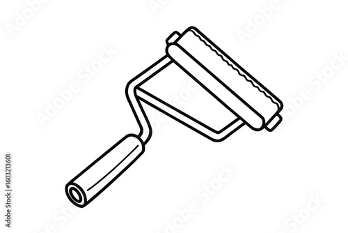 Doodle Style Paint Roller Icon Vector No Text