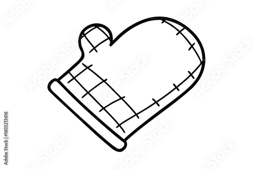 Doodle Style Oven Mitt Icon Vector No Text
