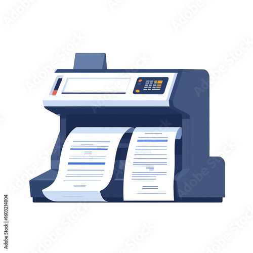 Flat Design Modern Printer Outputting Documents