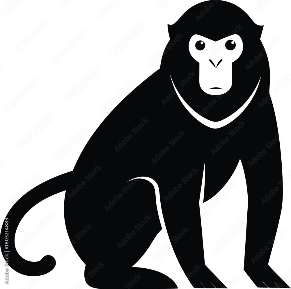 Fototapeta premium monkey silhouette illustration on white background