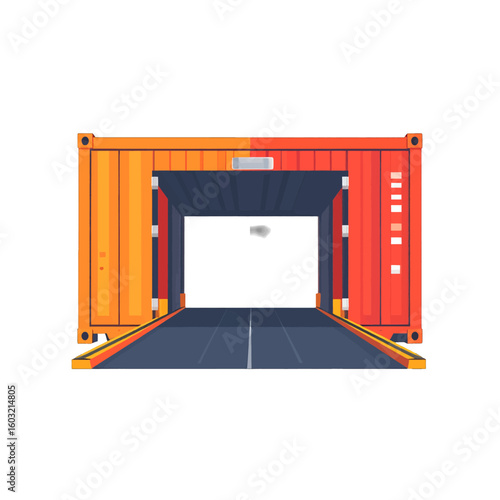 Transportation Container Tunnel Illustration