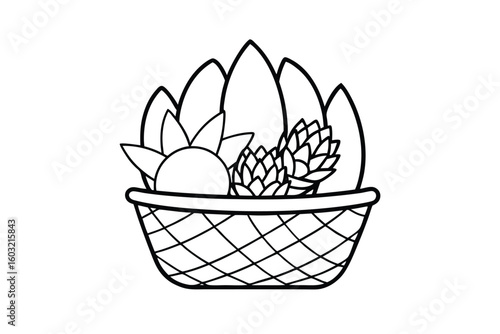 Cactus And Succulent Combo In Woven Basket