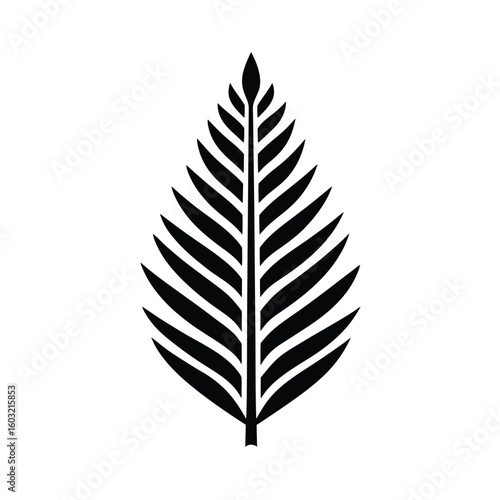 Minimalist fern leaf graphic symbol nature