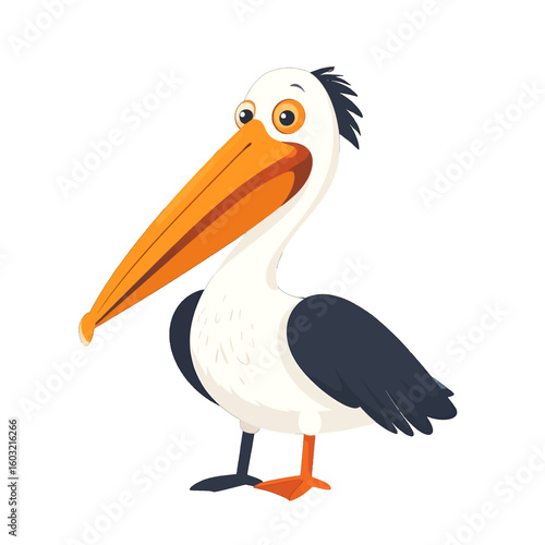 Cute Cartoon Pelican Illustration