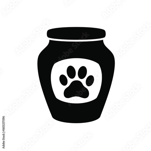 Black dog paw urn icon pet memorial silhouette