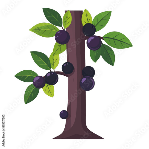 Colorful Plum Tree Illustration