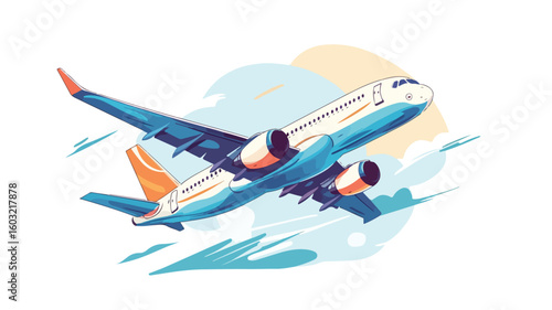 Professional Pilot Driving Controls in Airplane Journey Tour Concept