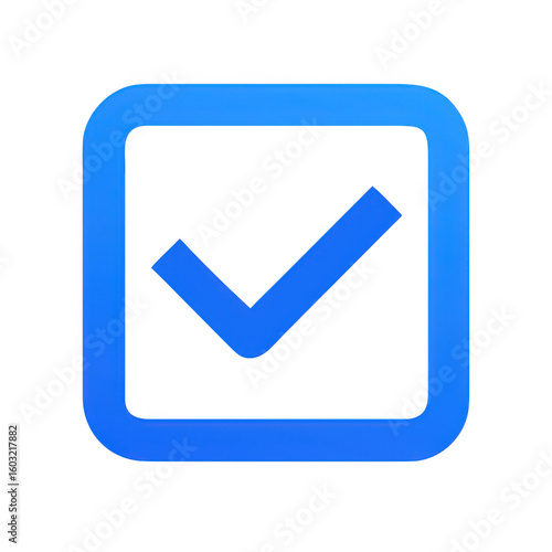 Free Download Blue check mark inside square icon isolated on transparent background - GFXLoad